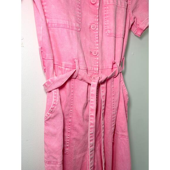 Skies are Blue Kendall Utility Bubblegum Pink Pant Jumpsuit - Picture 2 of 6